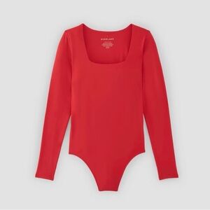 New w/o tags everlane goji berry long sleeve square neck supima bodysuit small
